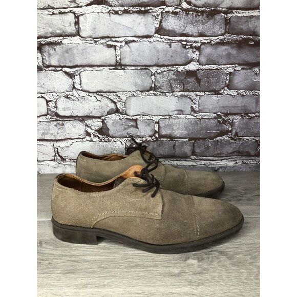 Experience Taupe Suede Leather Oxfords Cap Toe Casual Shoes Men’s Sz 42EU/9M US - Picture 3 of 16